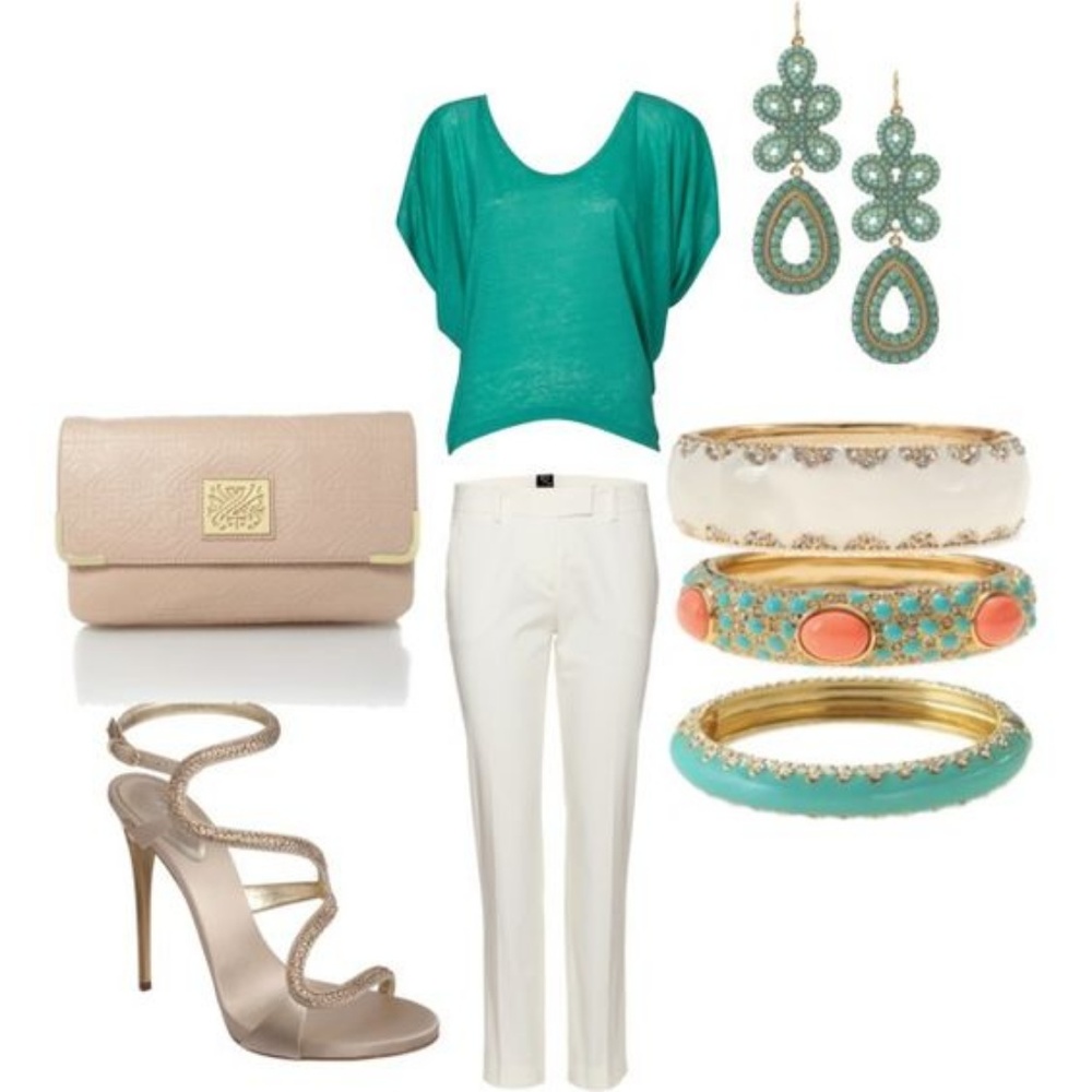 :: S&D Turquoise Capri Chandelier Earrings - Picture 2 of 6